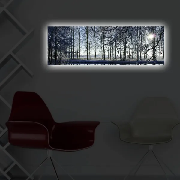 Wallity Obraz s LED osvetlením ZIMNÁ KRAJINA 37 30 x 90 cm