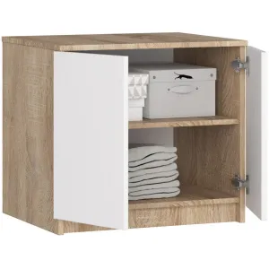 Ak furniture Nadstavec na skriňu Star 60 cm biely/dub sonoma mat