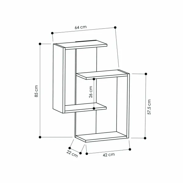 Kalune Design Moderná nástenná polička Asir dub wotan/šedá