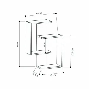 Kalune Design Moderná nástenná polička Asir dub wotan/šedá