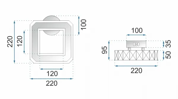 TooLight Nástenná hranatá lampa APP415-W APP416-W