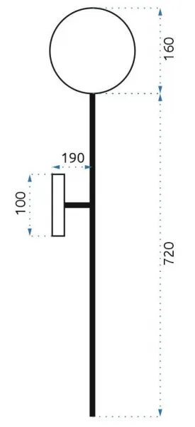 TooLight Nástenná lampa 90CM APP582-1W zlatá