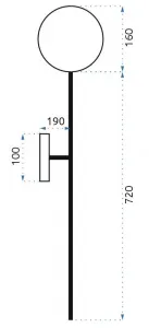 TooLight Nástenná lampa 90CM APP582-1W zlatá