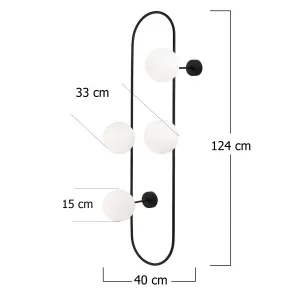 Opviq Nástenná lampa Abakus čierna