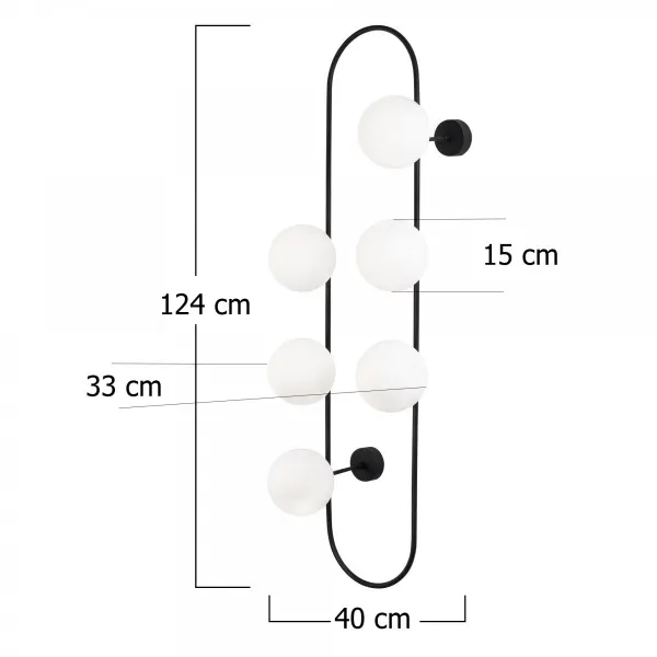 Opviq Nástenná lampa Abekus biela/čierna