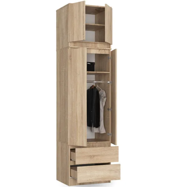 Ak furniture Nadstavec na šatníkovú skriňu Star 60 cm dub sonoma matný