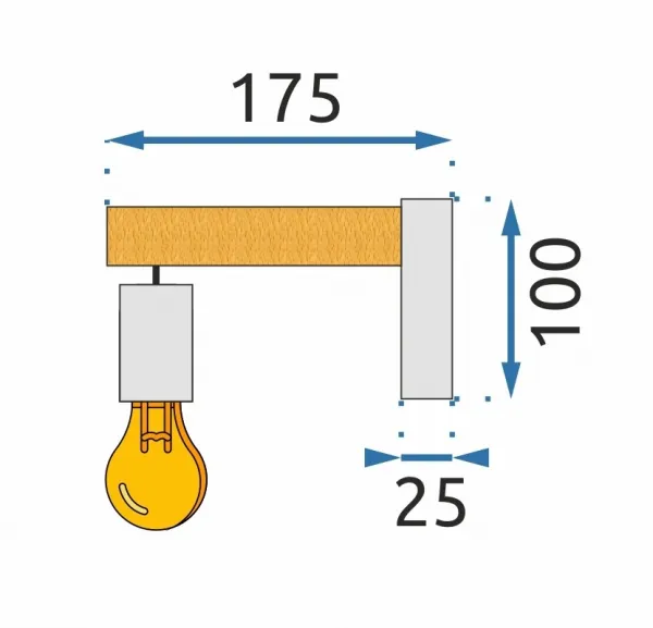 TooLight Nástenná lampa Alo čierna/prírodná