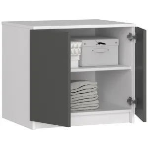 Ak furniture Nadstavec na skriňu Star 60 cm biely matný/grafit