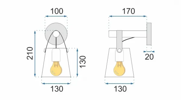 TooLight Nástenná lampa AMELIA biela