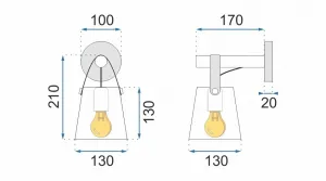 TooLight Nástenná lampa AMELIA biela