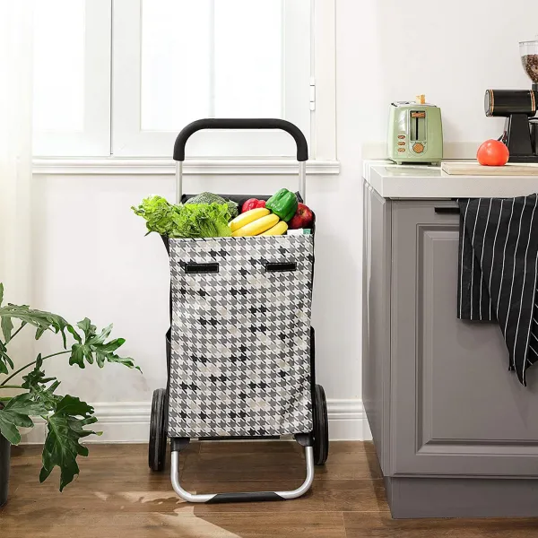 SONGMICS Nákupný vozík LETRE 40 l čierny