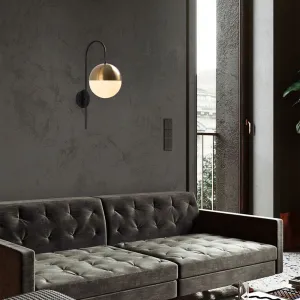 Opviq Nástenná lampa Bastos čierna/mosadz