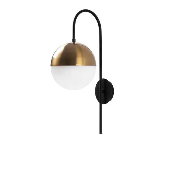 Opviq Nástenná lampa Bastos čierna/mosadz