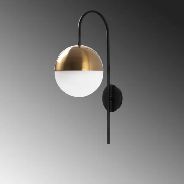 Opviq Nástenná lampa Bastos čierna/mosadz