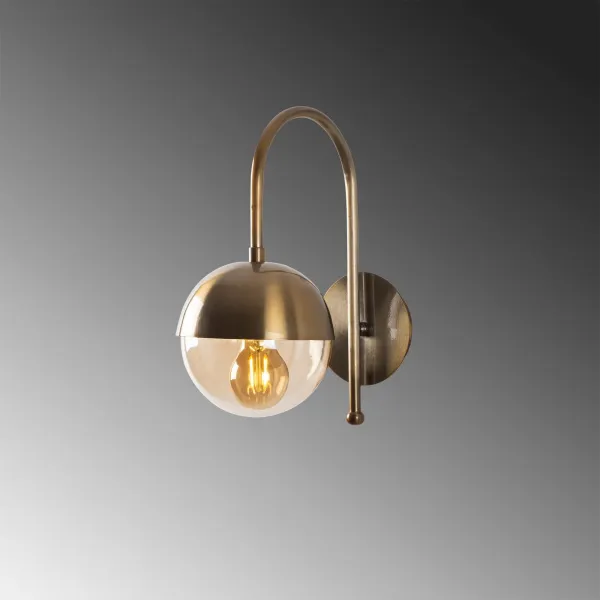 Opviq Nástenná lampa Karsor mosadz/číra