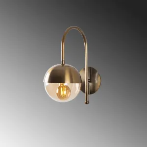 Opviq Nástenná lampa Karsor mosadz/číra