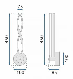 TooLight Nástenná lampa Led APP1048-W čierna