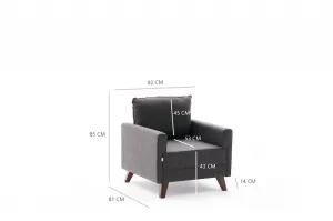 Kreslo / Jednomiestna pohovka Bella Armchair - Anthracite