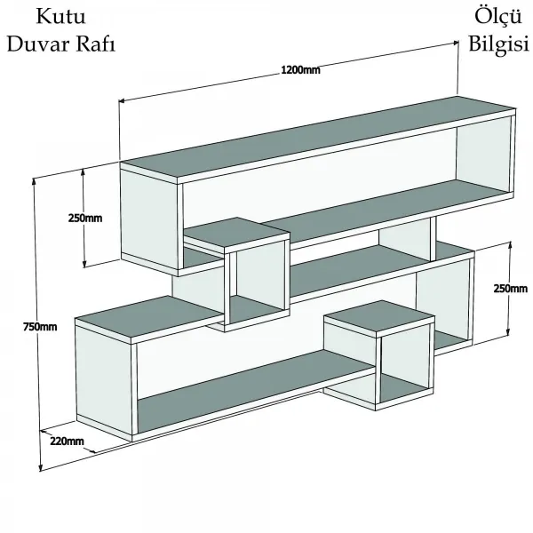 Hanah Home Nástenná polica Karen orech/antracit