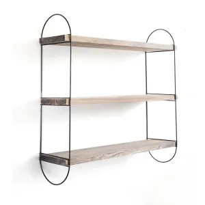 Kalune Design Nástěnná polička Wro hnědá/černá