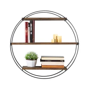 Kalune Design Nástenná polica Tulipa 60 cm čierna/orech