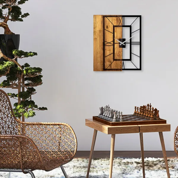 Hanah Home Nástenné hodiny Elegantná čierna