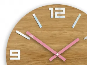 ModernClock Nástenné hodiny Arabic Wood hnedo-ružové