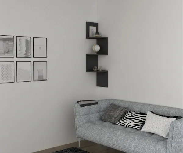 Hanah Home Nástenná polica Zik antracit