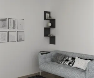Hanah Home Nástenná polica Zik antracit
