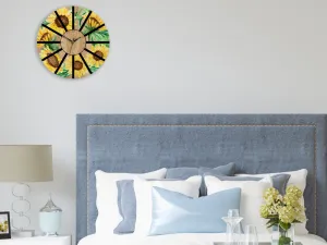 ModernClock Nástenné hodiny Slnečnice hnedo-žlté