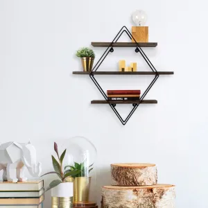Kalune Design Nástěnná police ERYSIMUM černá/ořech