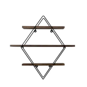 Kalune Design Nástěnná police ERYSIMUM černá/ořech