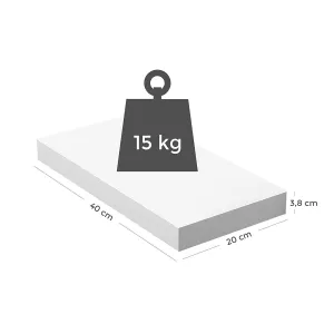 VASAGLE Plávajúci nástenná polica biela 40 cm