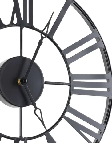 DekorStyle Nástenné hodiny Vintage 36,5 cm čierne