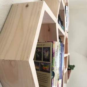 Kalune Design Nástěnné poličky Raf plástev světle hnědé