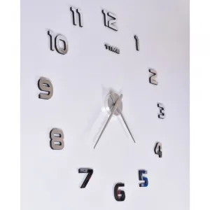 DIY nástenné hodiny NEPRI 65 - 130 cm - strieborné 3D