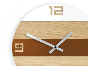 ModernClock Nástenné hodiny Oak Field hnedé