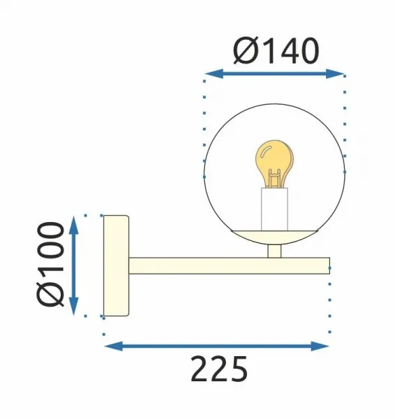 TooLight Nástenná lampa Ball III zlatá