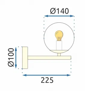 TooLight Nástenná lampa Ball III zlatá
