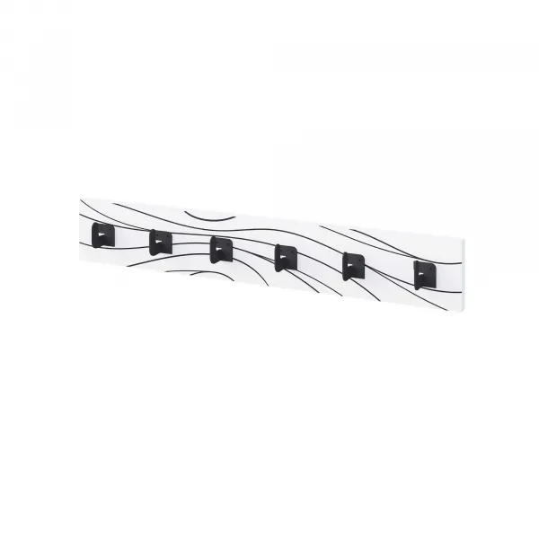 Nástenný vešiak Houseland FLOW 63 cm bielo-čierny