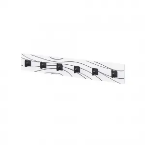 Nástenný vešiak Houseland FLOW 63 cm bielo-čierny