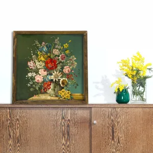 Wallity Nástenný obraz Hyflowers 50x50 cm zelený