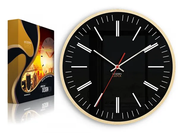 ModernClock Nástenné hodiny Leoš čierne