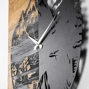 Hanah Home Nástenné hodiny Príroda 56x58 čierne