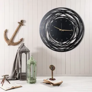 Hanah Home Nástenné hodiny Lines 50 cm čierne