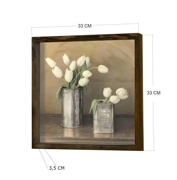 Wallity Nástenný obraz Tulip 34x34 cm béžová/biela