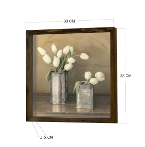 Wallity Nástenný obraz Tulip 34x34 cm béžová/biela