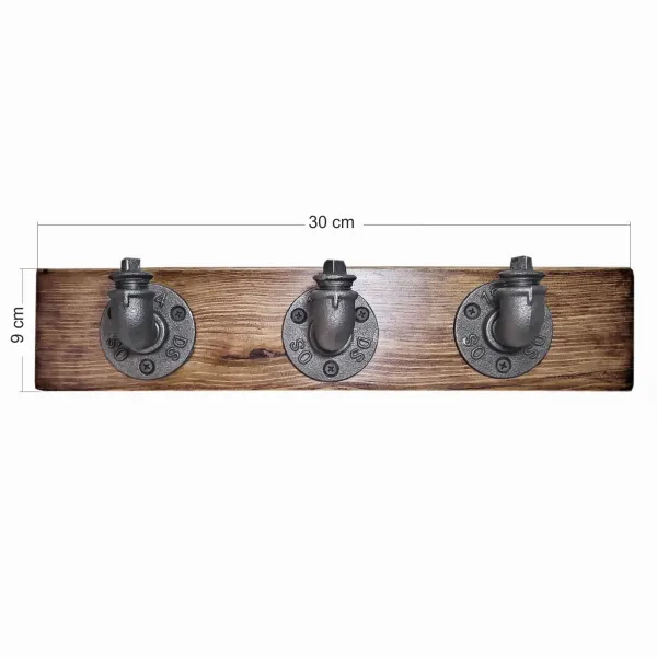 Kalune Design Nástenný vešiak Boruraf 50 cm orech/čierny