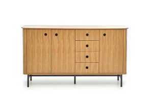 HALMAR Nízka komoda Smart KM-1 167 cm dub přírodní/čierna
