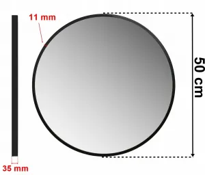 Moderné zrkadlo Sander 50 cm čierne